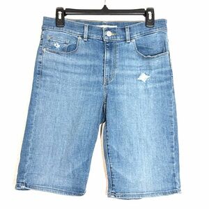 Levis Womens Bermuda Shorts Size 27 Blue Denim Modesty Casual Vacation Jean